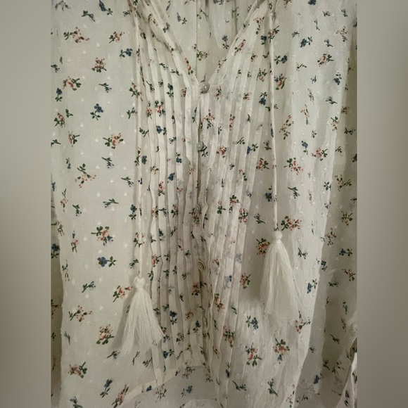 Cleobella Peasant Style Floral Cotton Blouse - Picture 6 of 12